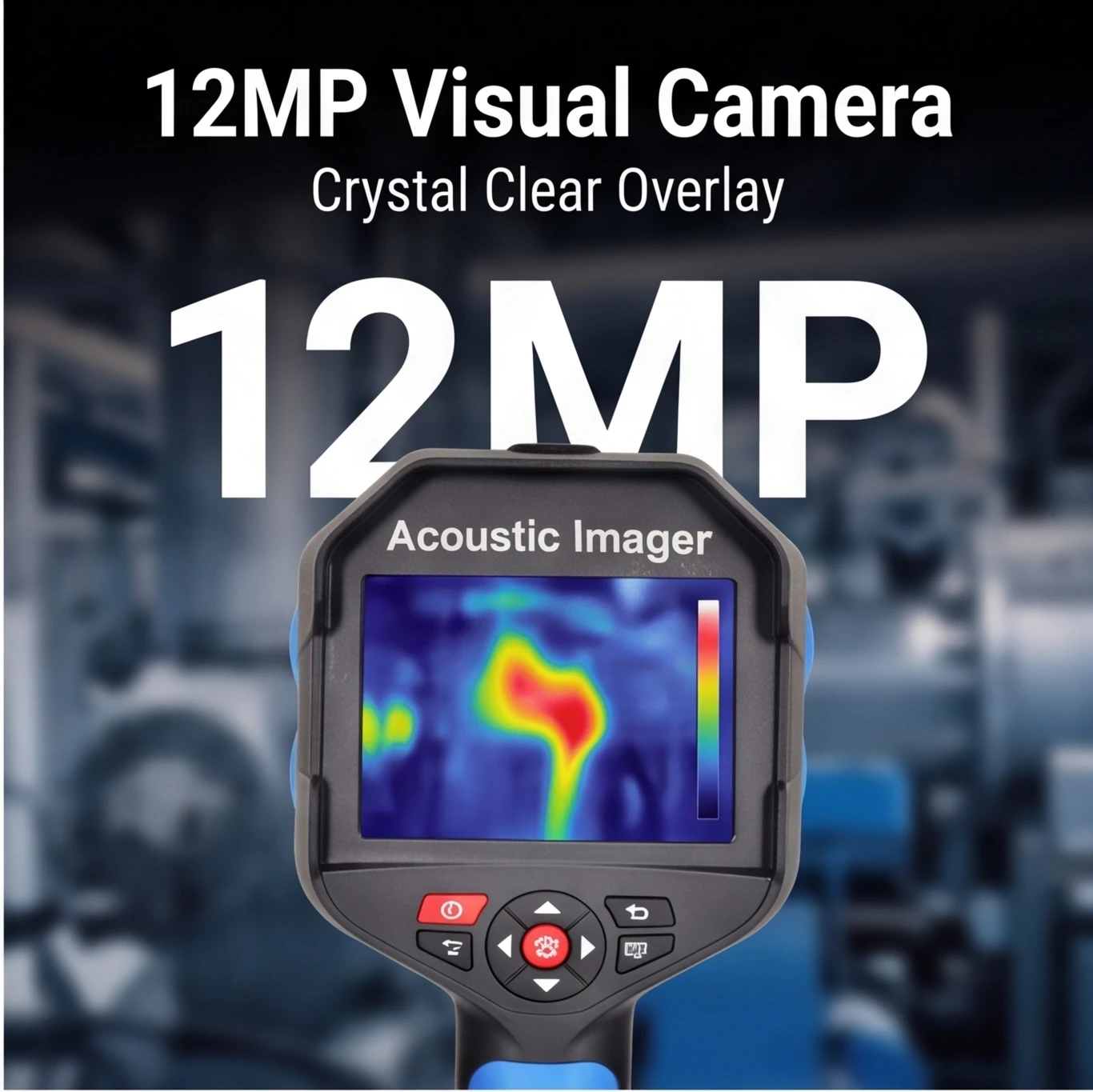 HOLDPEAK Handheld Acoustic Imager 64-Channel Ultrasonic Gas Leak Detector 12MP for Industrial Partial Discharge Testing