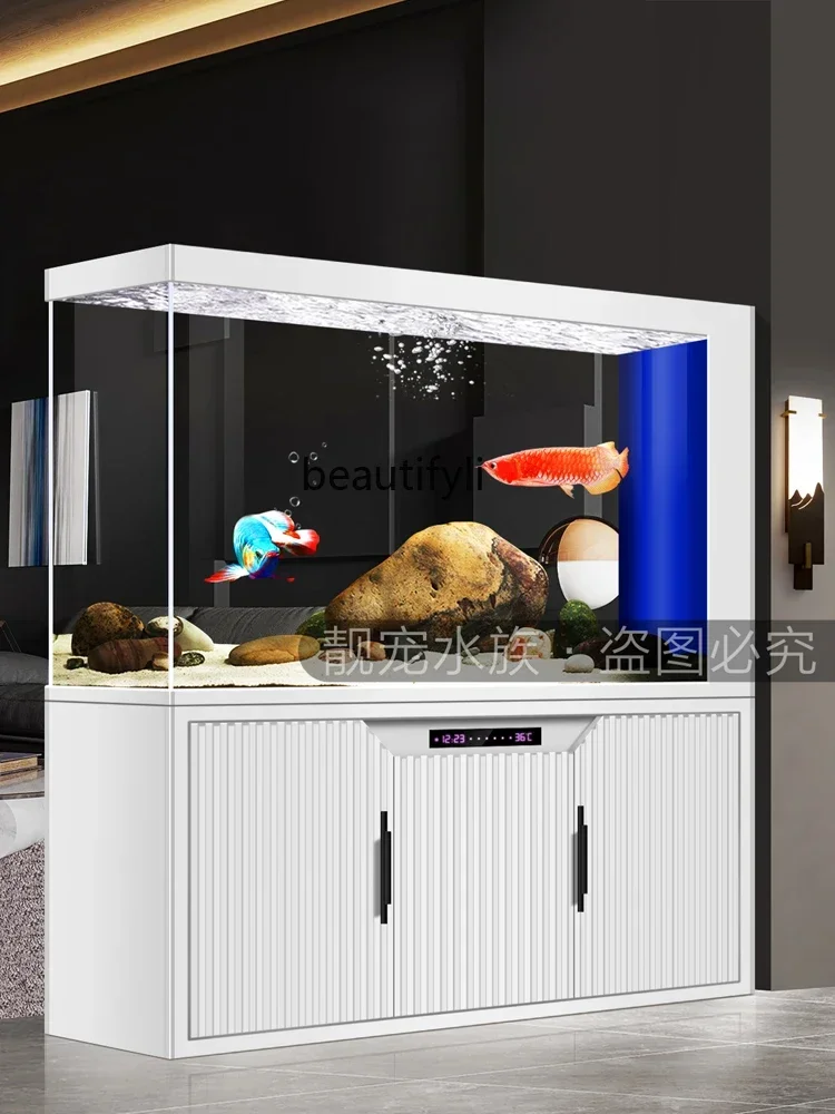 

53 Fish Tank Aquarium Living Room Entrance Floor Partition Lazy Change Water Medium Fish Globe