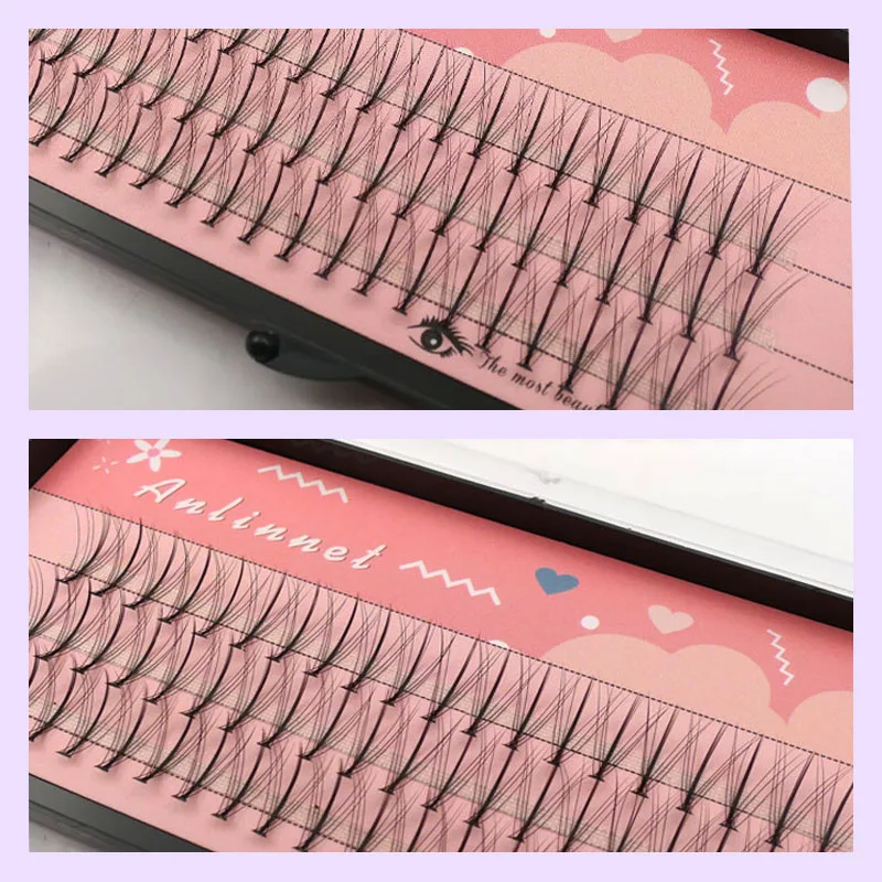 Anninet 60 Cluster/Box Tägliches Make-up Falsche Wimpern Einzelner Cluster M-Typ Sandwich Natürliches Make-up Werkzeuge Wimpern Auge Wimpern – Detail 7