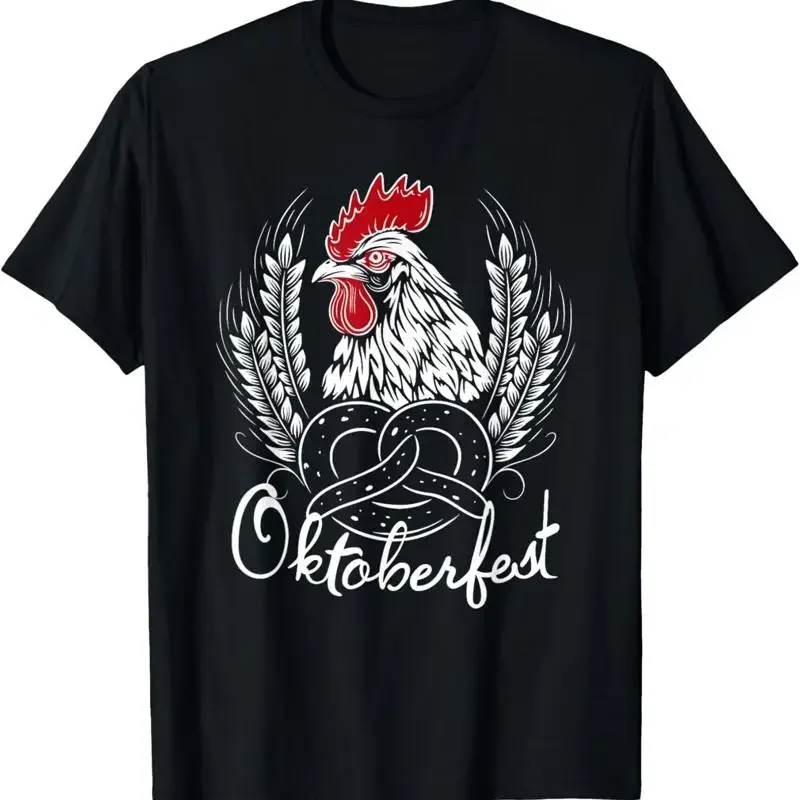 Oktoberfest Rooster Costume For Buan Fun Gockel With Pretzel T Shirt