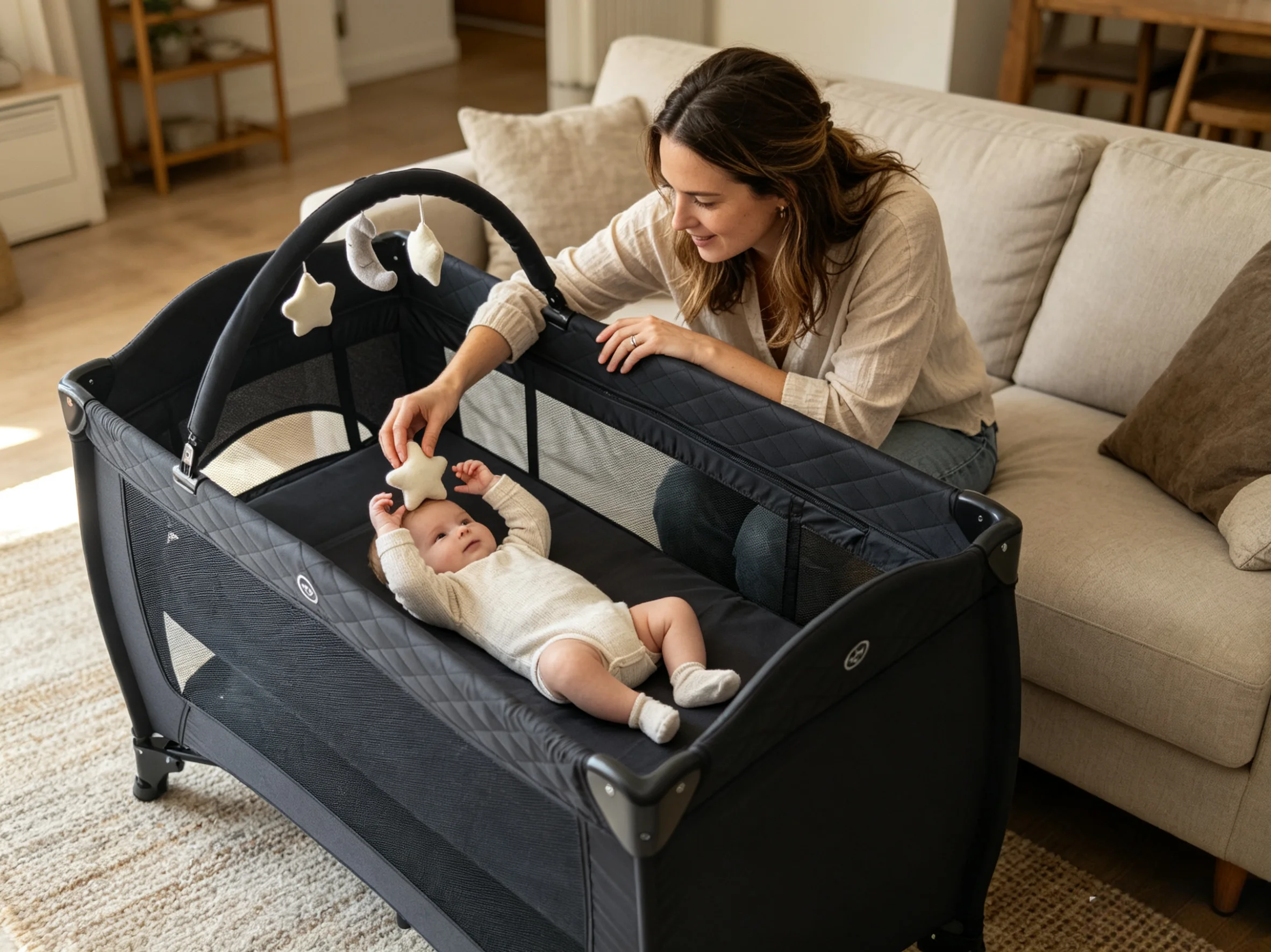 Pack 'N Play Baby Playard Bassinet with Wheels & Changing Table, Suitable for Newborns to Toddlers