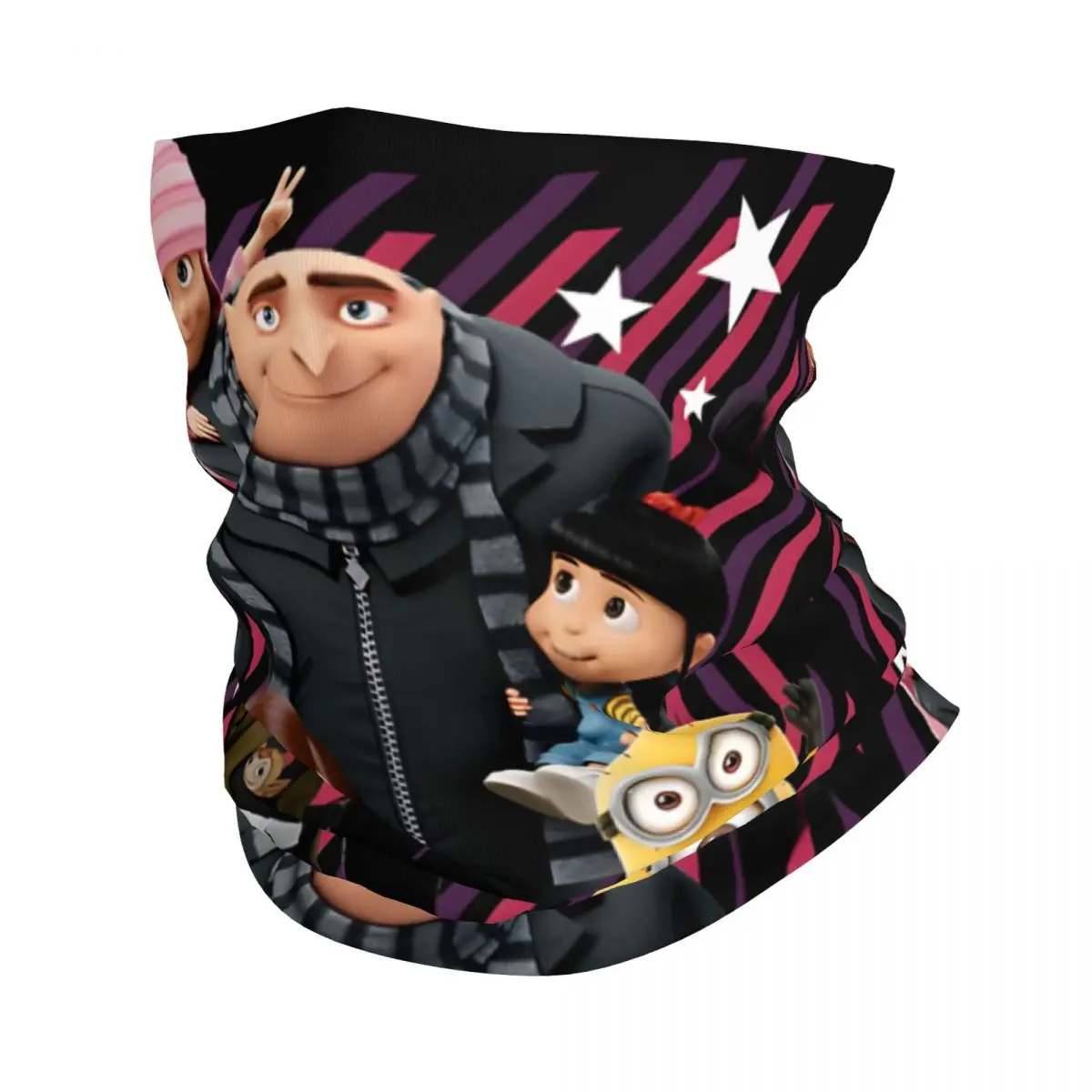 

Gru's Crew Family Motocross Bandana Neck Cover Printed Despicable Me Face Scarf Running Unisex Adult Washable