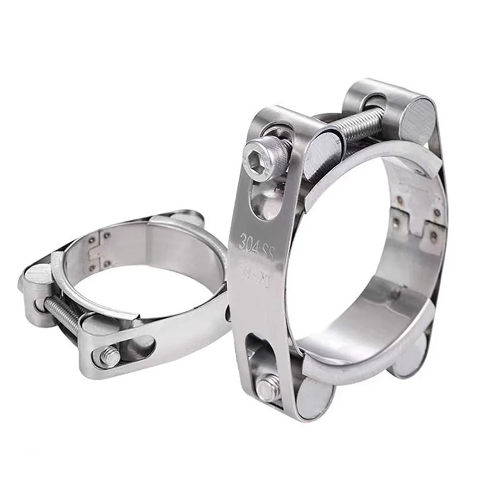 2pcs Stainless Steel Double-head Strong Throat Clamp Exhaust Pipe Clamp Repair Tool For Furniture Trolleys