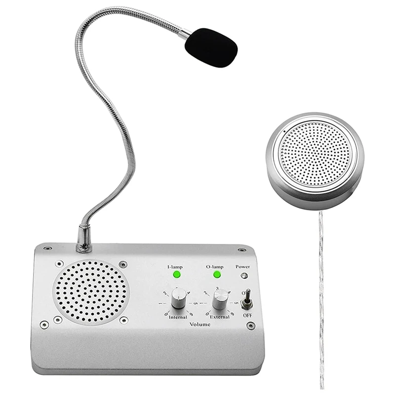 Window Speaker System, Dual Way Window Microphone Intercom Speaker, Intercom System For Business, Office, School EU Plug