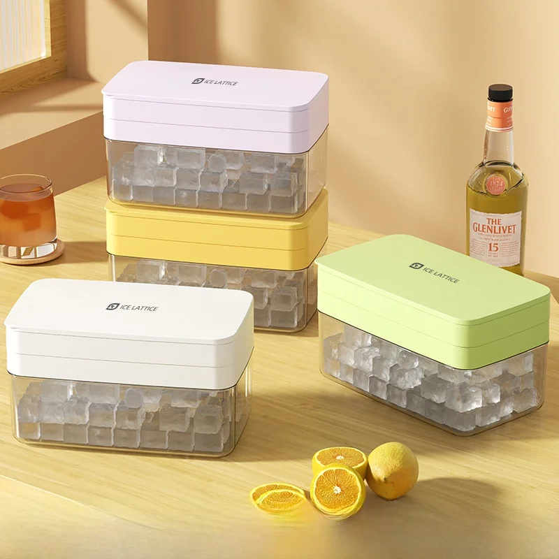 

Large Capacity Ice Tray Easy Unmold Sealed Box with Lid Kitchen Cooking Utensils Ice Maker for Home Use Summer Ice Cubes