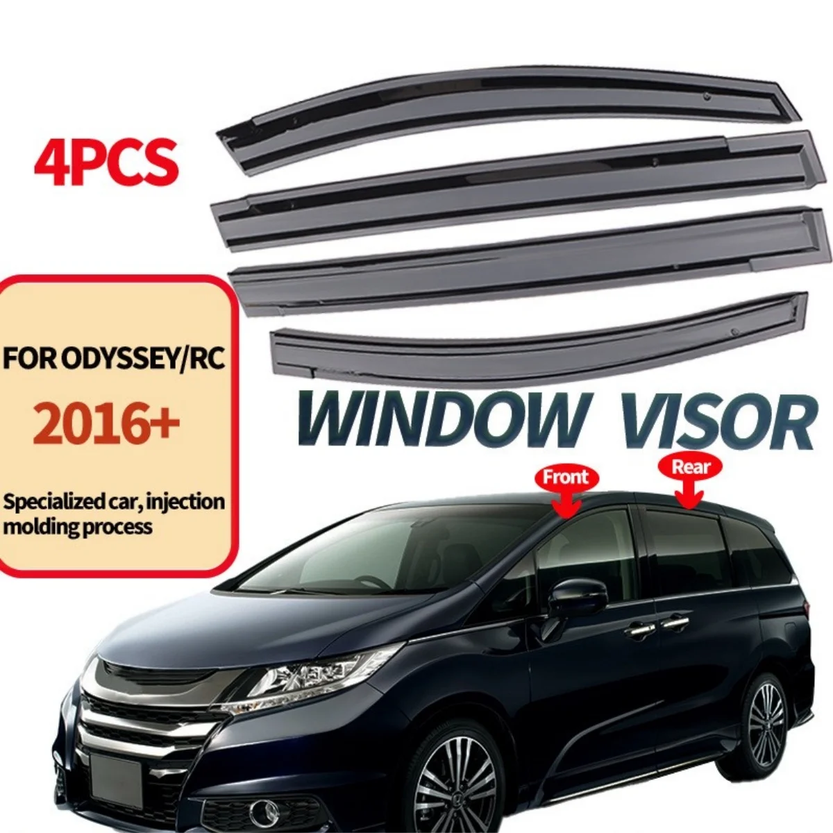 Fit For Honda Odyssey & Elysion 2015-2022 Window Visor Not Chrome 4Pcs Rainproof Rain Guards Door Visor Vent Shades Ventvisor