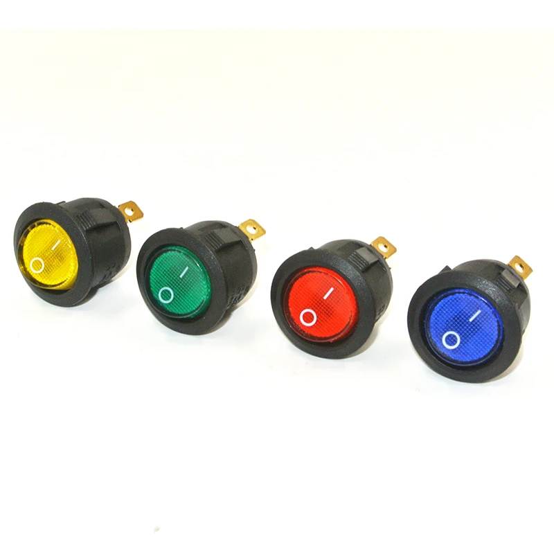 

4pcs On/Off Red Green Blue Yellow LED Lighted Round Rocker Switch Car Dash Dashboard BoatTruck RV Boat ATV Home