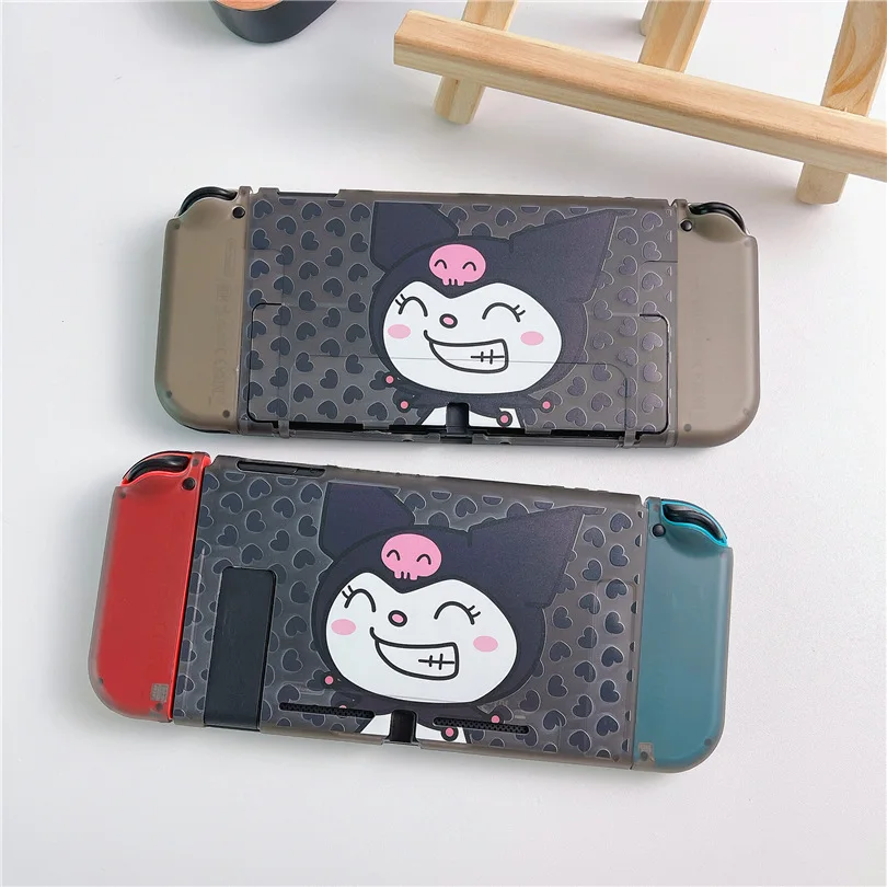 MINISO Sanrio Kuromi Charging Dock Station Cover Protective Shell for Nintendo Switch Oled NS Console Crystal Protector Skin