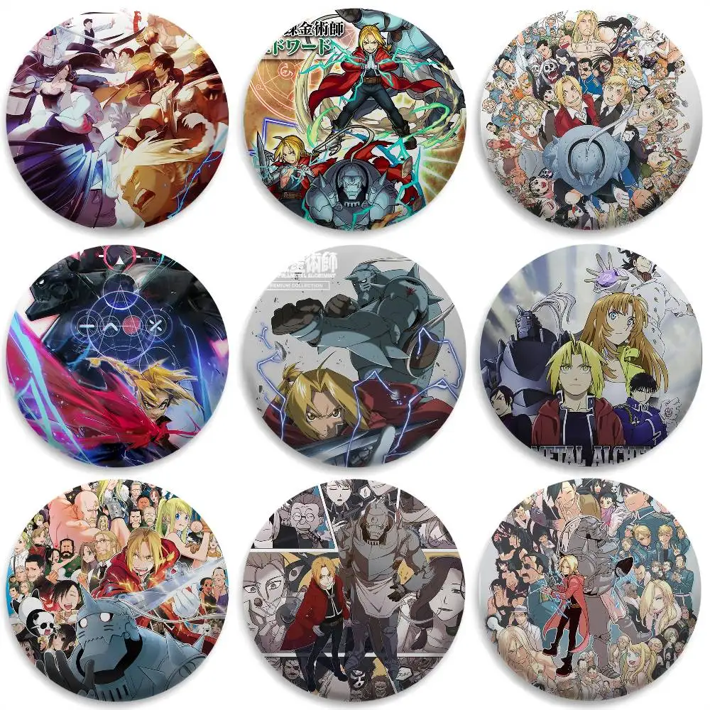

F-Fullmetal A-Alchemist Cool Badges Round Exquisite Badge Brooches Creative Pins For Clothes Hat Backpack Gift Accessories