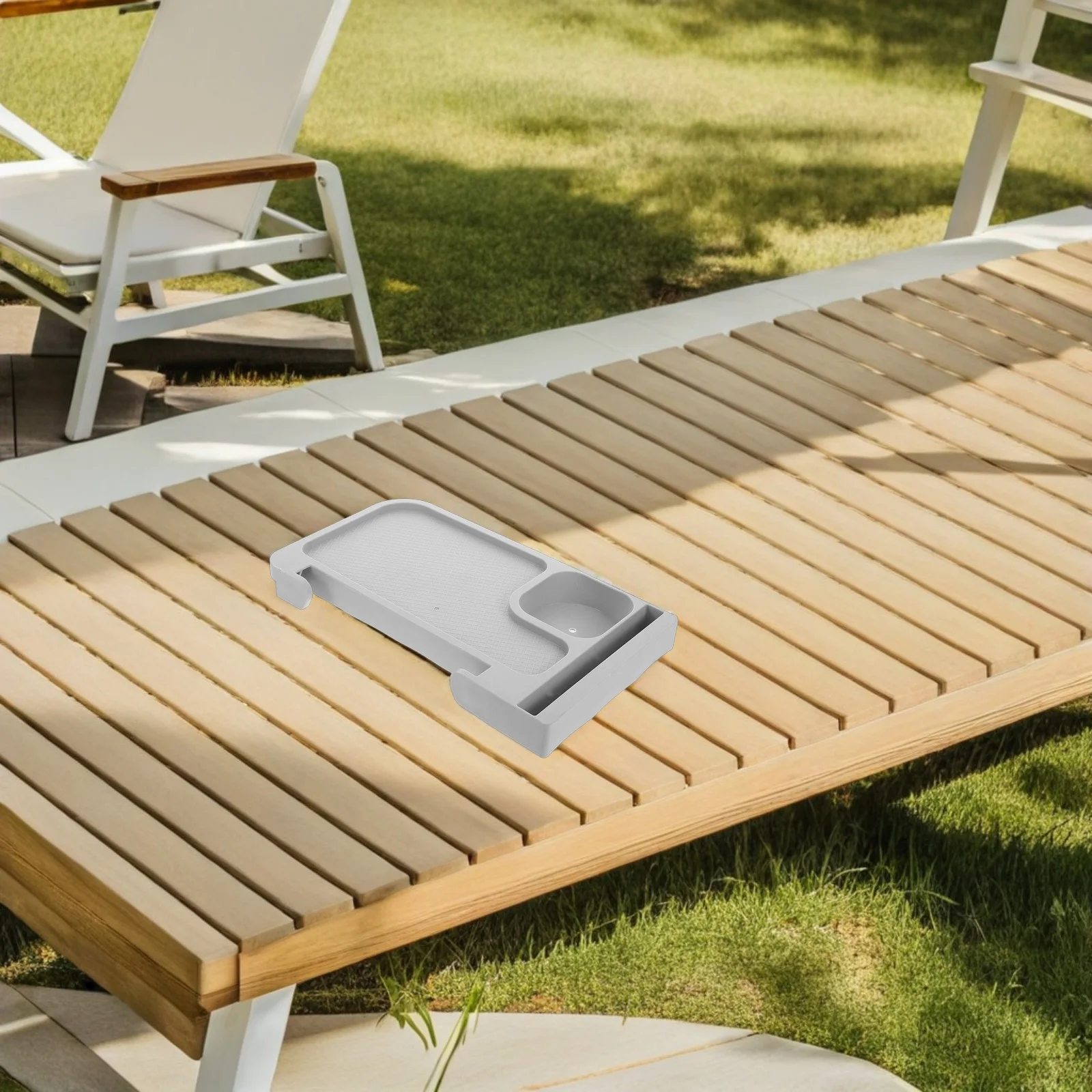

Outdoor Chair Armrest Side Tray Lightweight Portable Clip on Cup Holder Storage for Camping Beach Lawn Chairs Chair Arm Tray