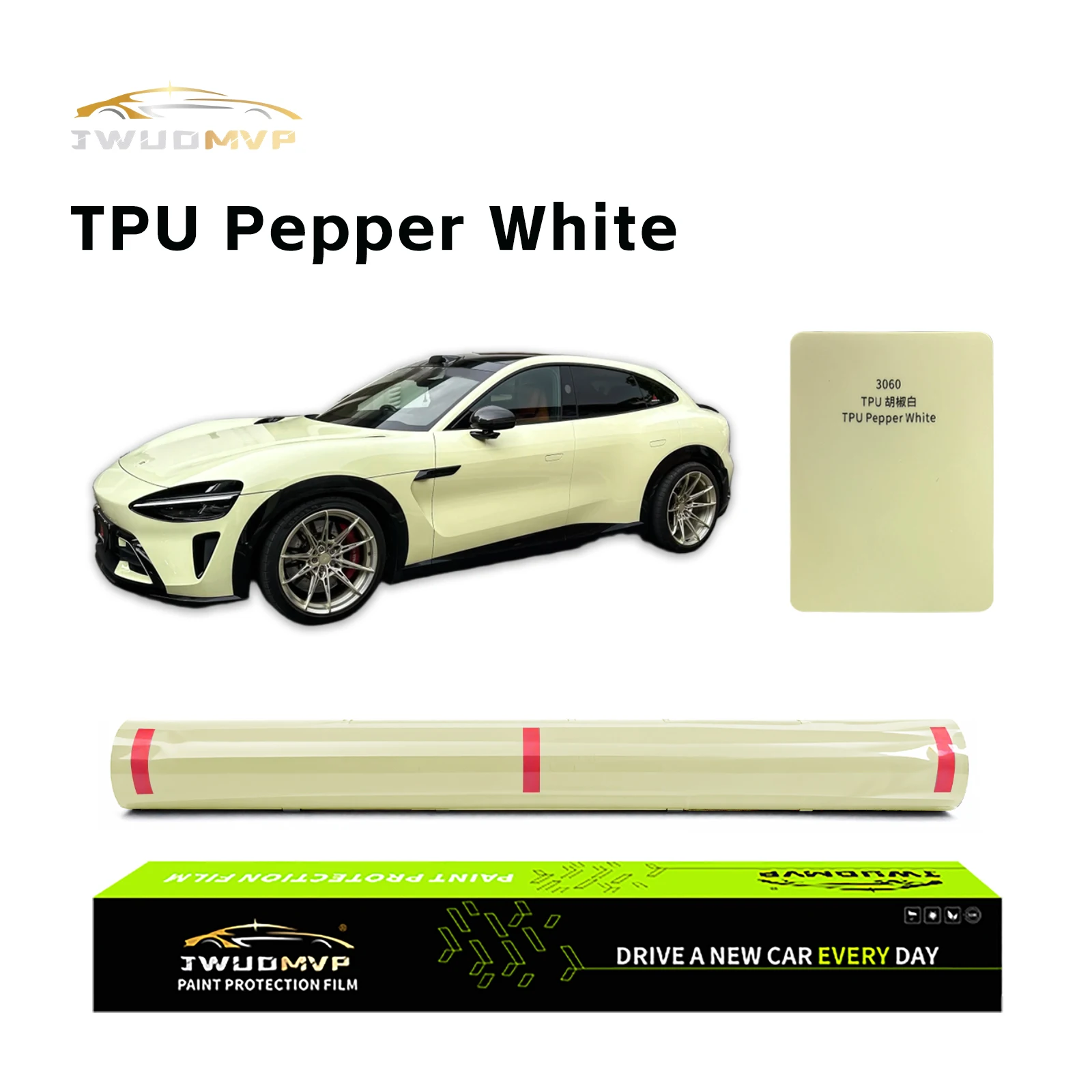 

JWUDMVP Высококачественная 1,52*15 м ТПУ PPF перцевая белая автомобильная пленка, меняющая цвет, самовосстанавливающаяся, устойчивая к царапинам и не выцветает