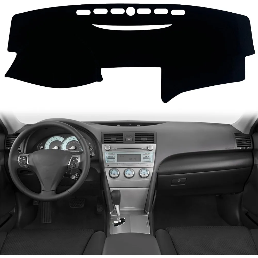 CNZKO Suede Dashboard Cover fit for Toyota Camry 2007 -2011 Dash Cover Nonslip Dash Mat Pad Protector Interior Accessories