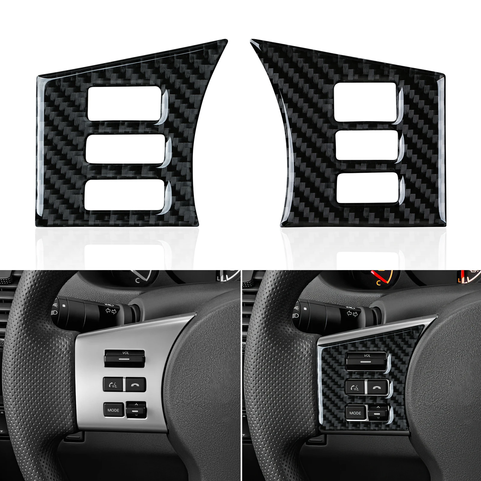 Carbon Fiber Interior Sticker. Car Steering Wheel Panel. For Nissan Frontier Pathfinder Xterra. For Suzuki Equator Accessories. - view 3