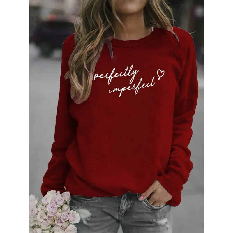 Women's Letter-printed Crew Neck Hoodie Streetwear Women  Harajuku  Sweatshirt  Clothes  Sweatshirts