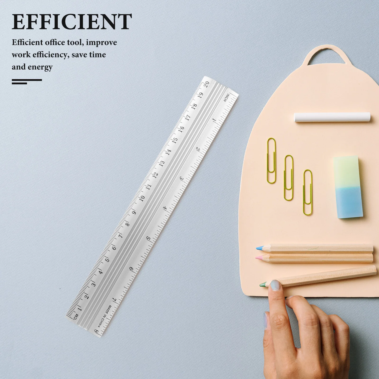 3Pcs Aluminum Ruler Set Portable Drawing Measuring Tool Durable Straight Ruler for Artists Designers Students Office Supply