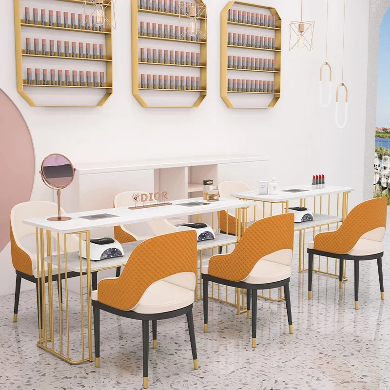 

Modern Nordic Nail Desk Reception Mesa Professionals Makeup Manicure Table Simple Easy Clean Tavolo Unghie Nails Salon Furniture