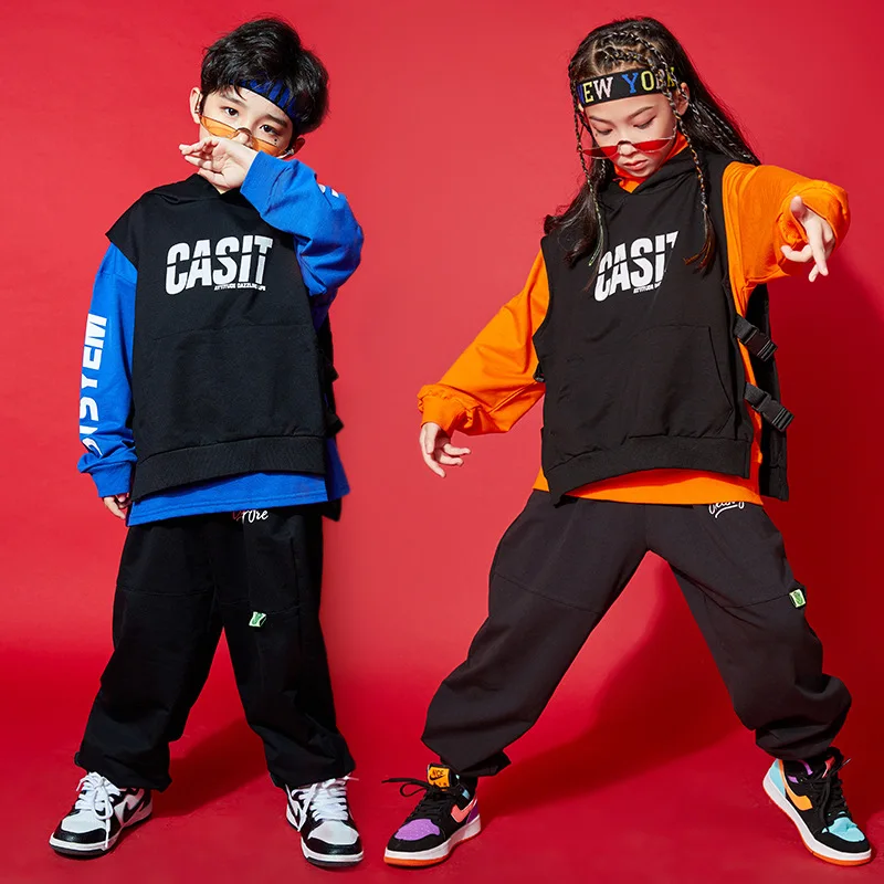 

Child Dance Clothes Jazz Ballroom Costumes for Girls Boys Hip Hop Dancing Competition Jacket T Shirt Pants Show Stage Outfits