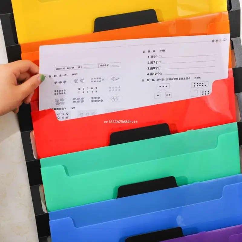 6 Slots Wall Mount File Document Pocket Chart Foldable for Class Office School Dropship