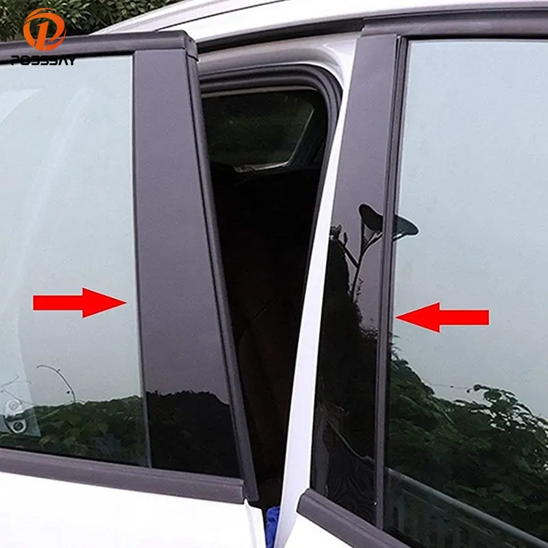 Possbay Car Pillar Posts Door Window Trim Cover Kits for Audi Q5 8R 2009 2010-2012 2013 2014 2015 2016 2017 BC Column Sticker - view 5