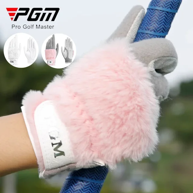 PGM 1 para zimowych pluszowych, zagęszczonych rękawiczek golfowych Damskie antypoślizgowe granulki Rękawiczki sportowe Damskie rękawiczki na lewą i prawą rękę Utrzymują ciepło