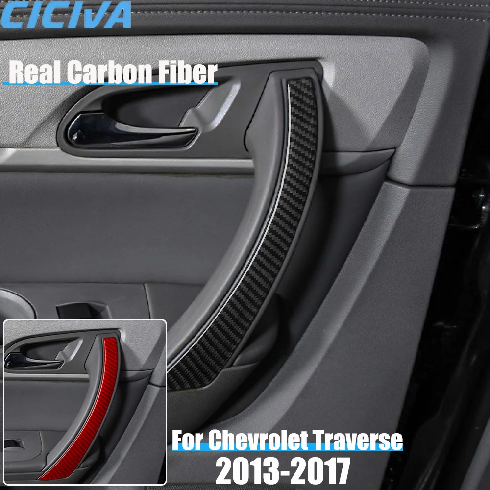 

Настоящее углеродное волокно, автомобильные аксессуары, дверной съемник, накладка на панель, мягкая наклейка для Chevrolet Traverse 2013, 2014, 2015, 2016 2017