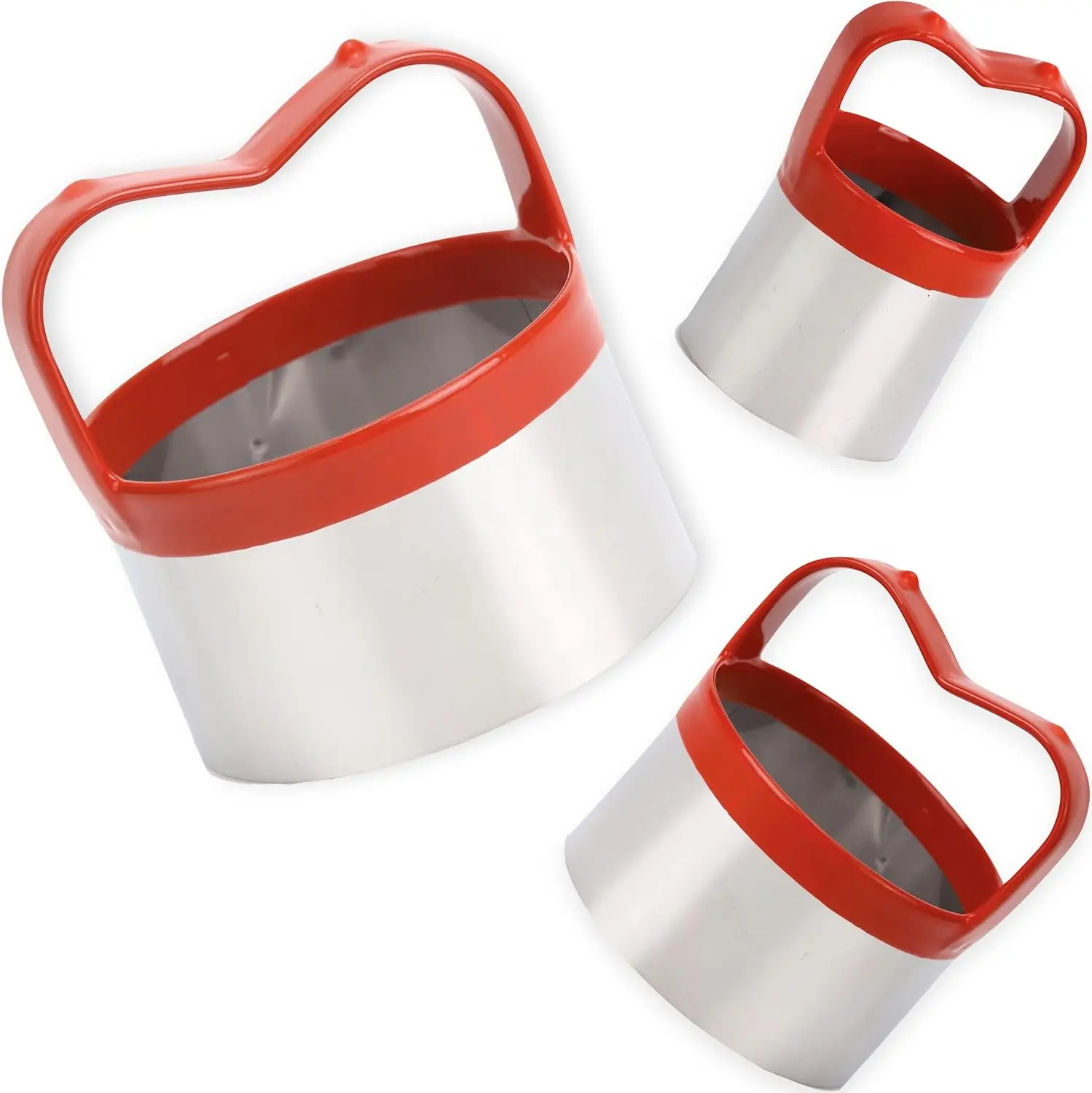 

3-Piece Round Cookie Cutters with Ergonomic Handle, Stainless Steel Biscuit Dough Cutter Set