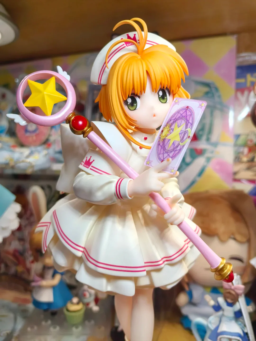 

New In Stock Nurse Uniforms Magic Cards Girl Cherry Figurine Models Desktop Ornaments Decorations Holiday Surprise Gifts