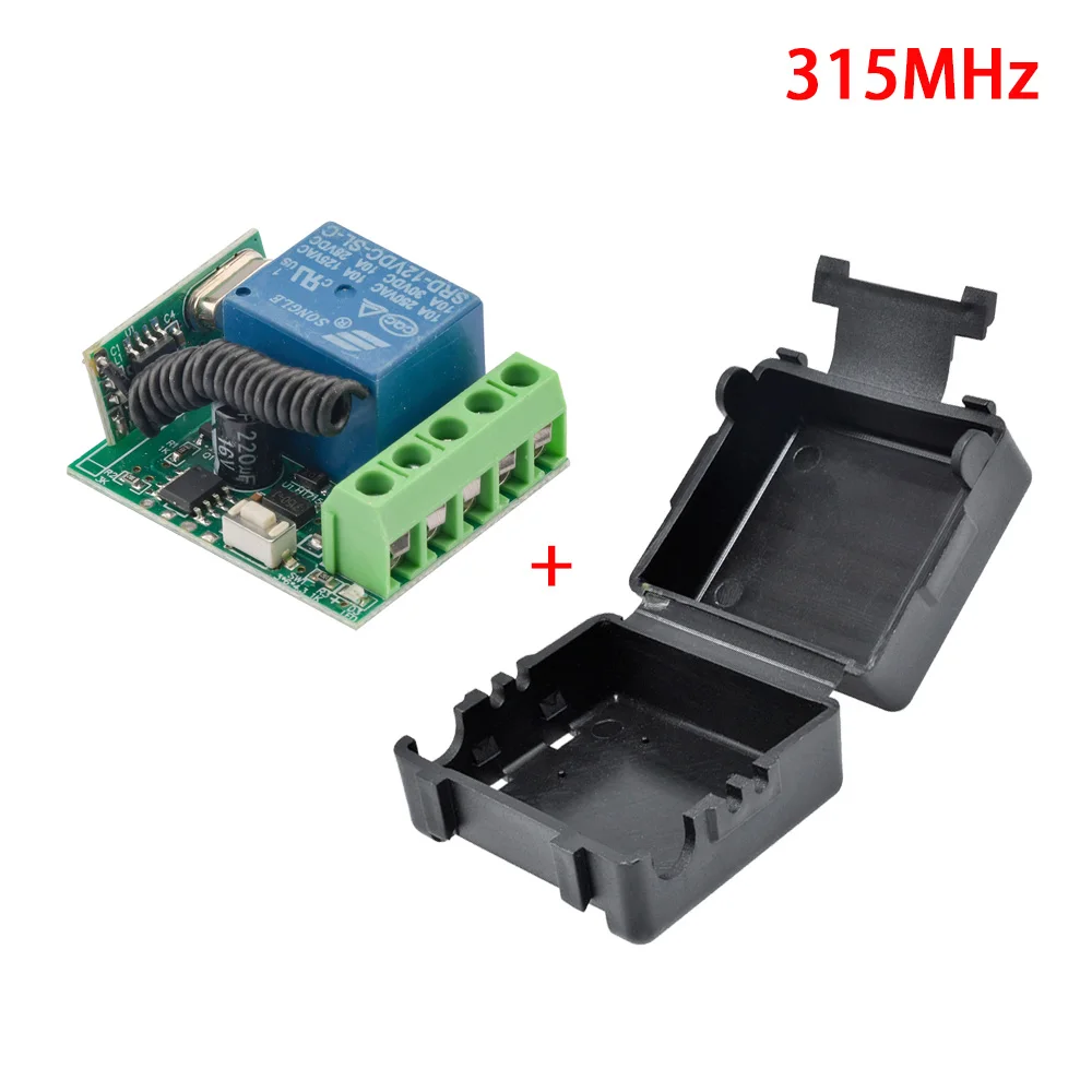 DC12V 10A Relay 1 CH Wireless RF Remote Control Switch Transmitter with Receiver Module 315MHz 433mhz LED Remote Control