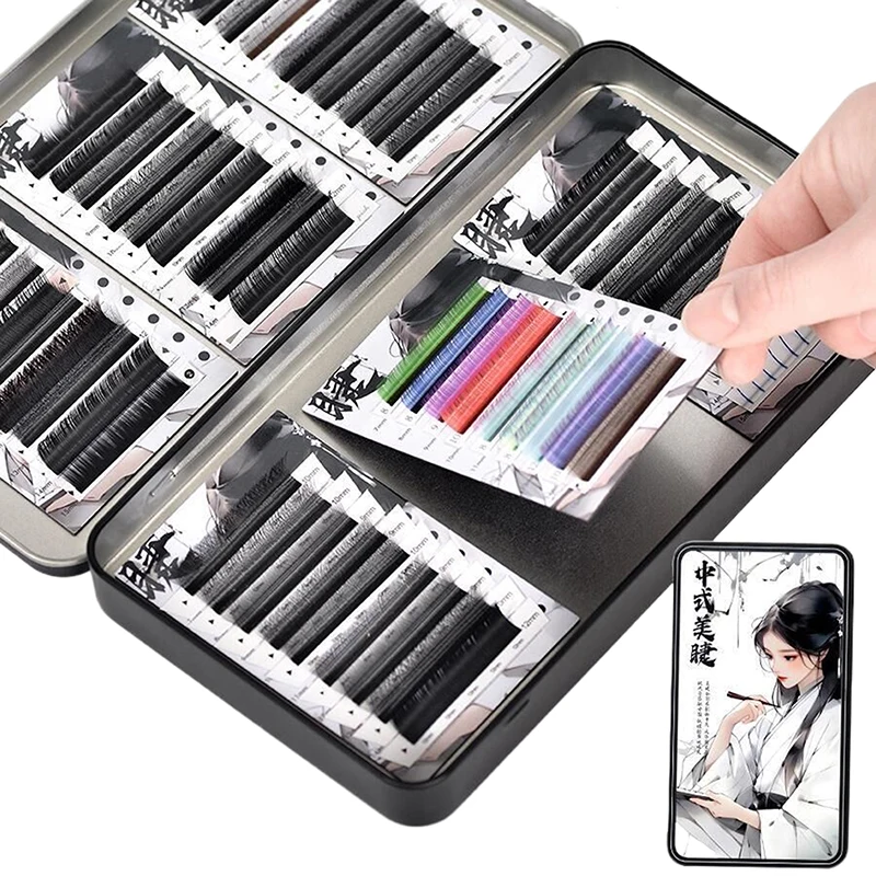 Leere magnetische Aufbewahrungsbox für gefälschte Wimpern mit 6 Scheiben, Halter für falsche Wimpern, Behälter für Reisepalette, Wimpernhalter