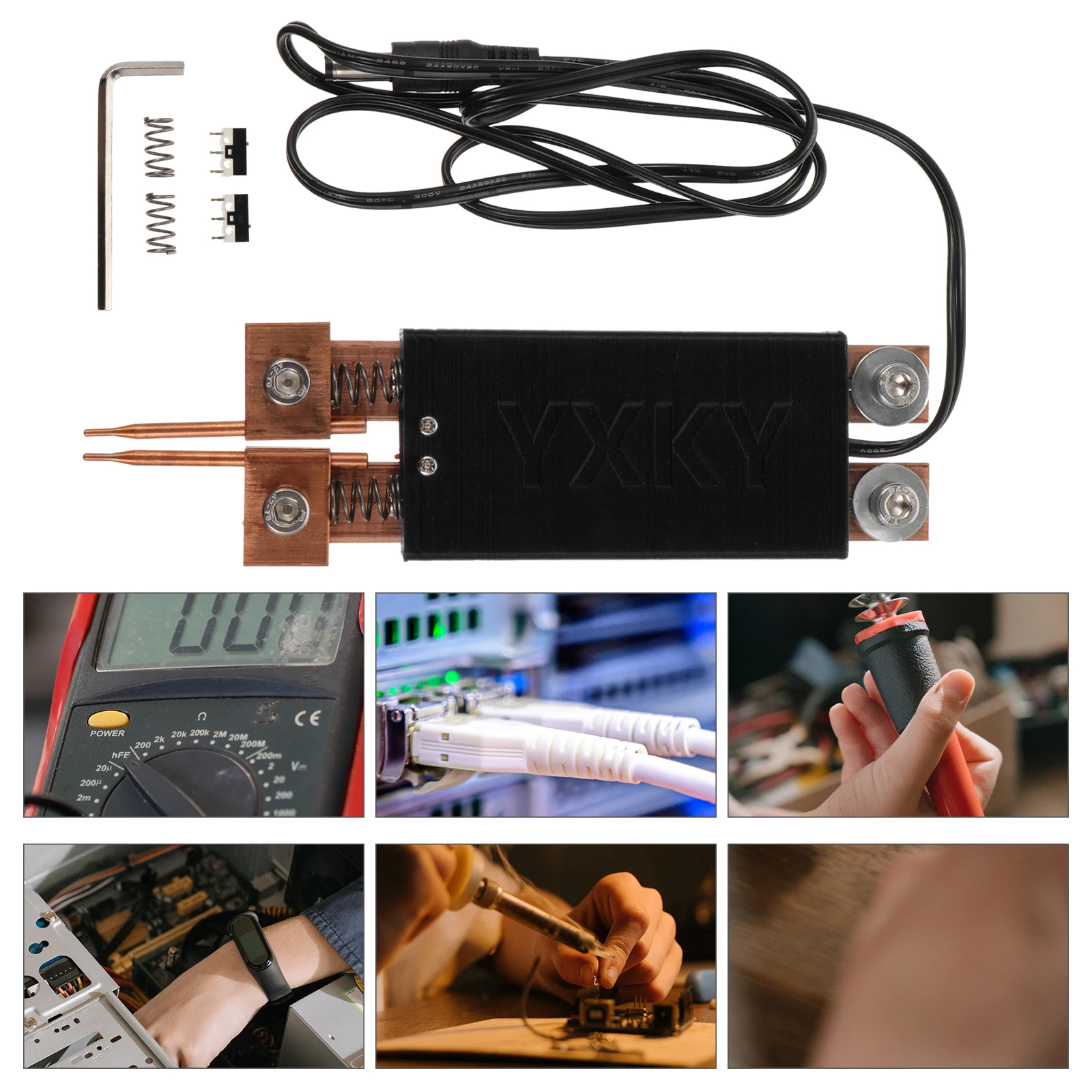 

Portable Spot Welder Pen DIY Tool Dual Springs 18650 Welding Machine Accessories Black Color Long Use Durable