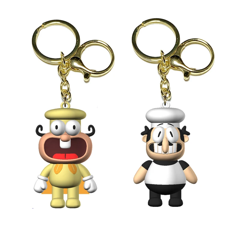 Game Pizza Tower Keychain Figure Toys Cute Animal Dolls Ornament Pendant Key Chain For Children\'s Birthday Fans Gift