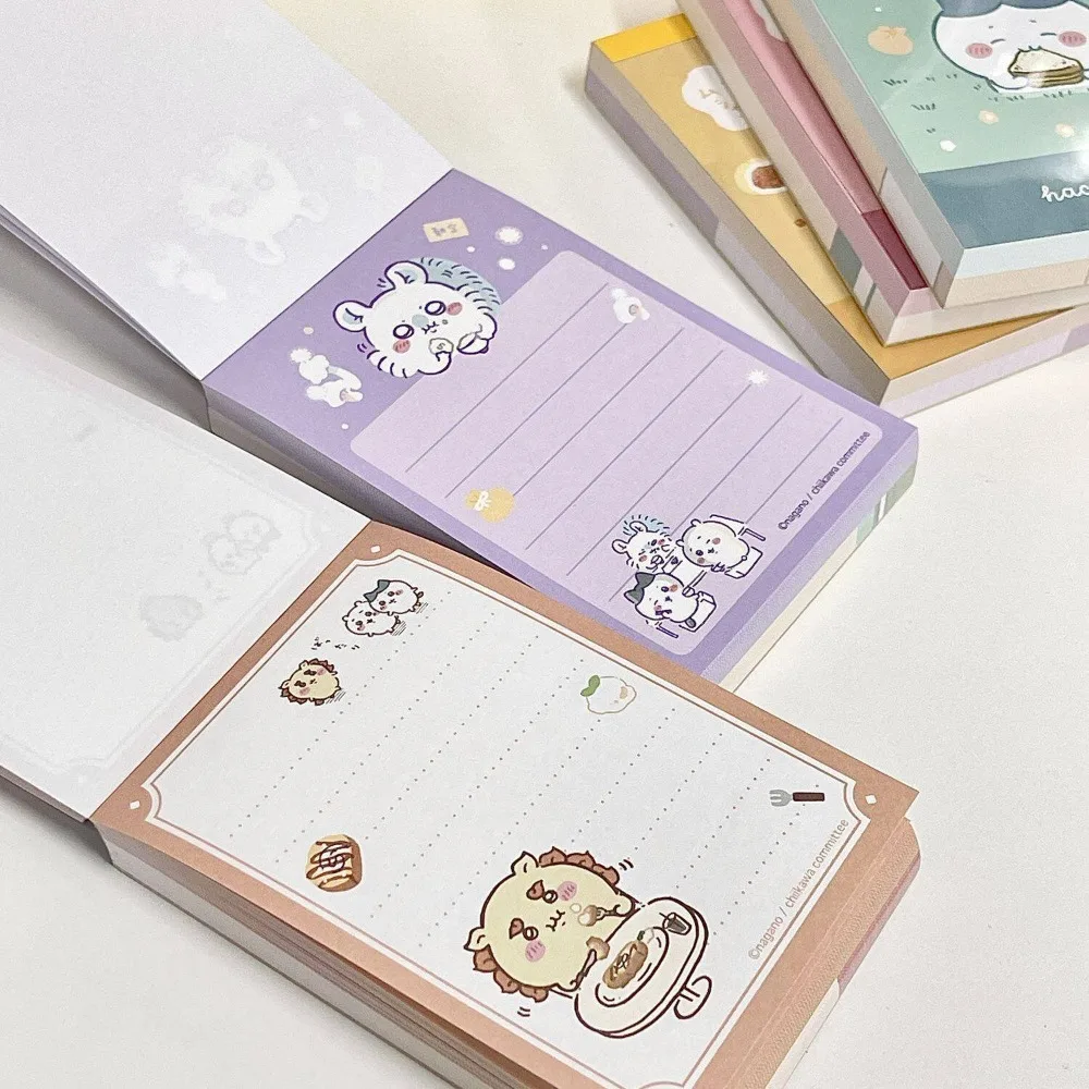 Chiikawa Cartoon Notepad Color Page Tearable Note Pad Lovely Usagi Portable Memo Book for Student Office Daily Message Record