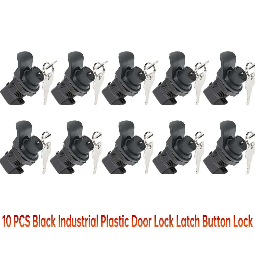 10PC Boat RV Motorhome Home Furniture Safety Lock Trailer Cupboard Drawer Latch Lock with 2 Keys Durable Latch Button Lock