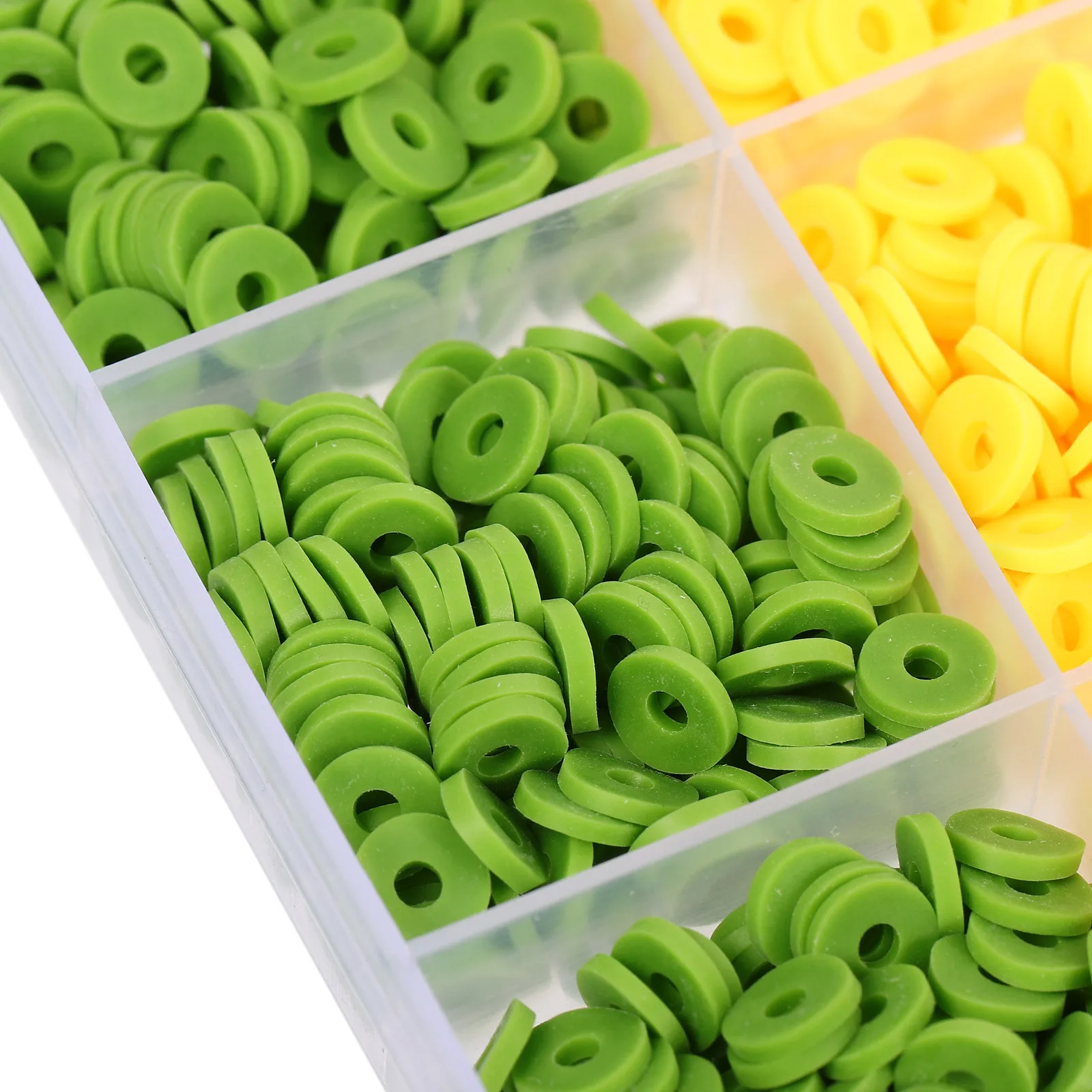 1箱入り ポリマークレイビーズ詰め合わせ DIY ジュエリー製作キット ブレスレット ネックレス クラフト 手作り装飾チャーム