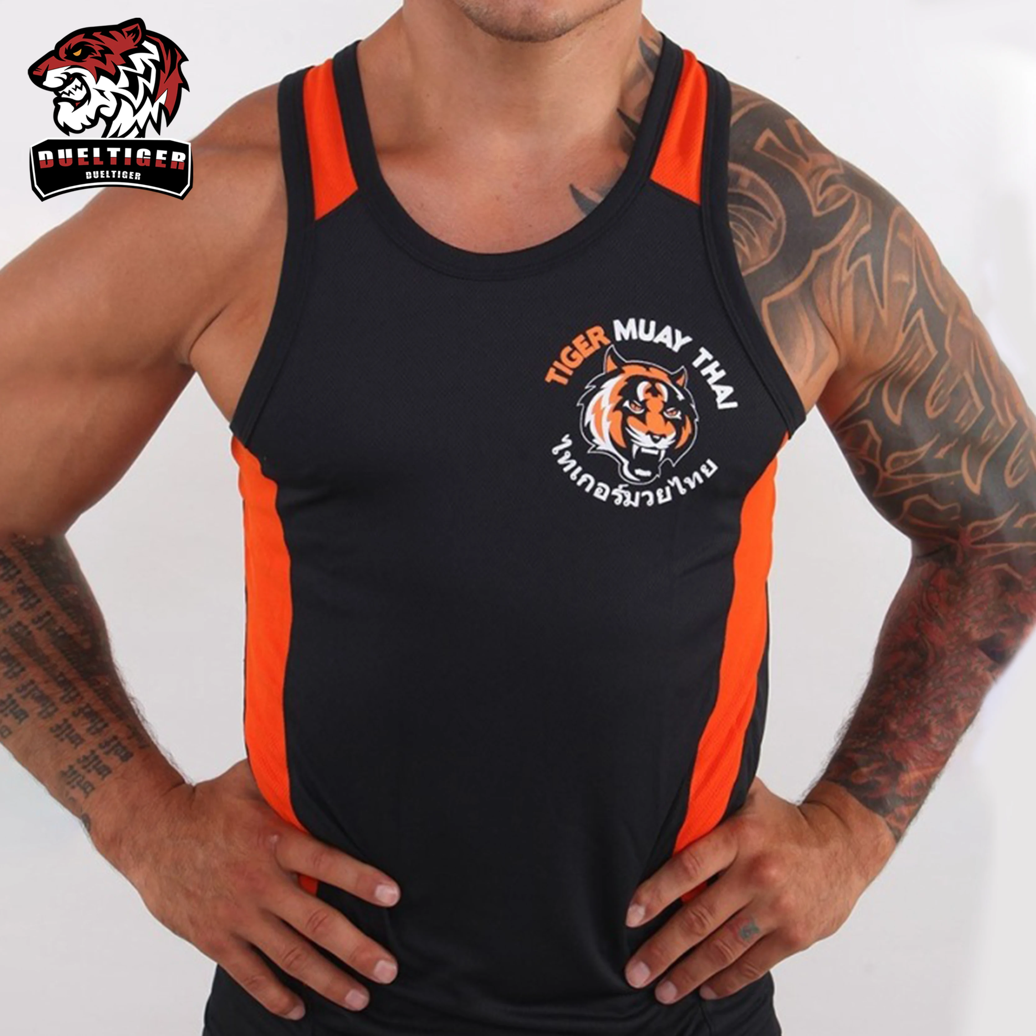 DUELTIGER Black Tiger Muay Thai MMA gilet da allenamento traspirante assorbente MMA Muay Thai abbigliamento Short uomo pantaloncini da boxe Jaco