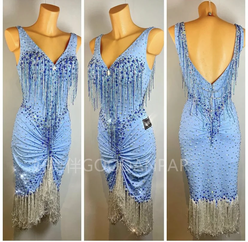 Latin dress lady latin dance dress women competitionlatin dress girls dress latin costume rhinestones