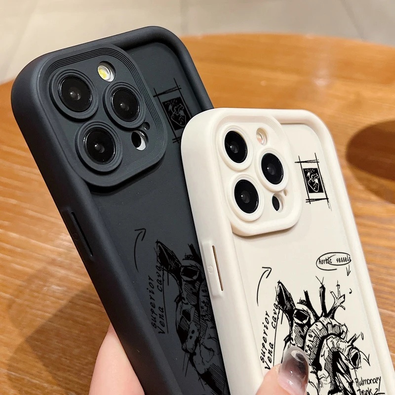 Kreatives Herz-Kardiovaskuläres-Modell Medizinisches Muster-Handyhülle für iPhone 18 17 13 16 15 14 Pro Max 11 13 Pro 17e 16e Weiche Handyhülle – Detail 6