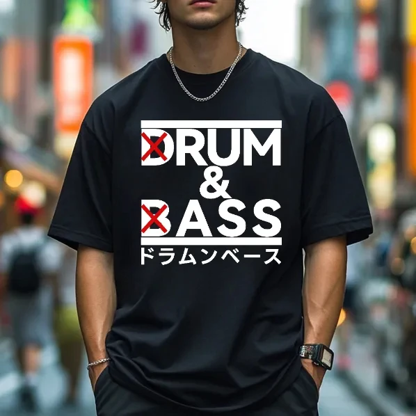 2026 New Summer Japanese Drum Bass 2K T-shirt Men's and Women's T-shirt Summer Daily Outdoor Sports Street T-shirt Plus Size