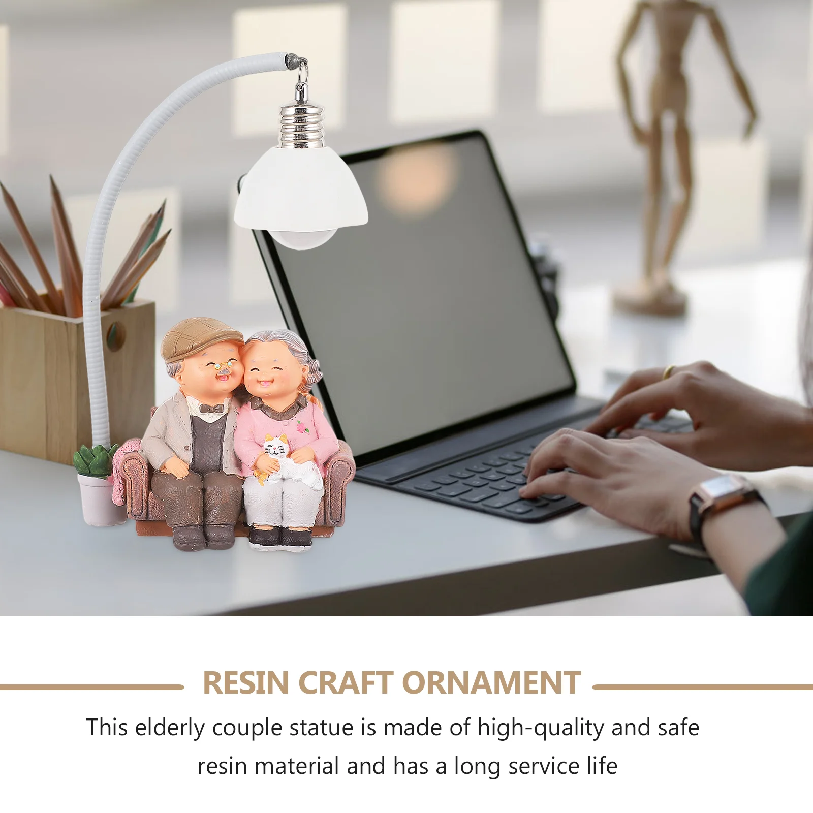 Old Man Granny Ornaments Table Decor Wedding Favors Elderly Couple Resin Figurines Craft Desktop