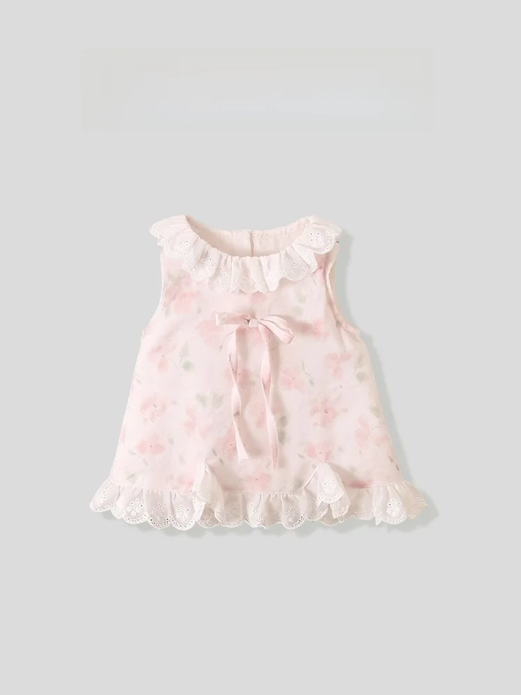 jupe-de-princesse-pour-filles-imprime-floral-d'ete-sans-manches-garniture-en-dentelle-vetements-pour-enfants-en-bas-age-tissu-doux-tenue-quotidienne