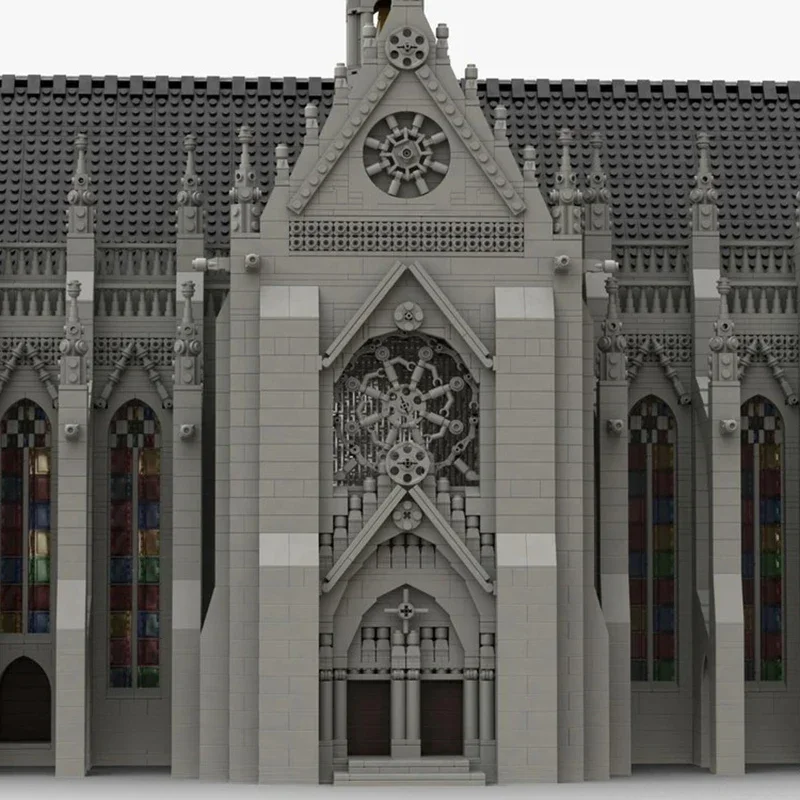 City Street View Moc Building Blocks Cathedral Architecture Technical Bricks DIY Assembly Construction Toy For Holiday Gifts