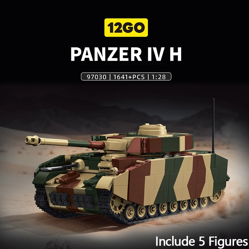 

Военный конструктор для детей: тяжелый танк Panzer IV H немецкой армии времен Второй мировой войны, набор строительных блоков для мальчиков, подарок для детей.