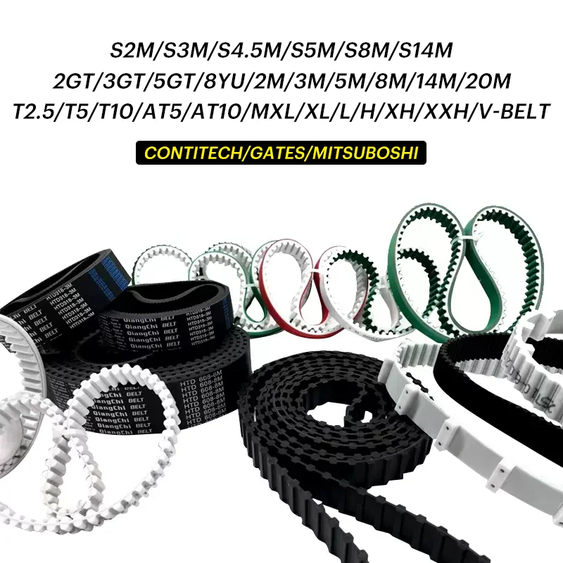 Customized all Kinds of Timing Belt (Arc and Trapezoidal tooth/V-Belt/Wide-angle belts/Double-sided Belt/High Speed Flat Belt )