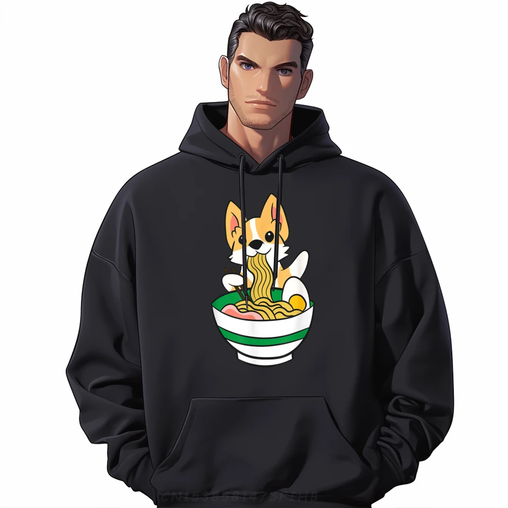 

Cute Corgi Dog Eating Japanese Ramen Noodles Mens Clothing 2024 Custom Hoodies Gothic Style