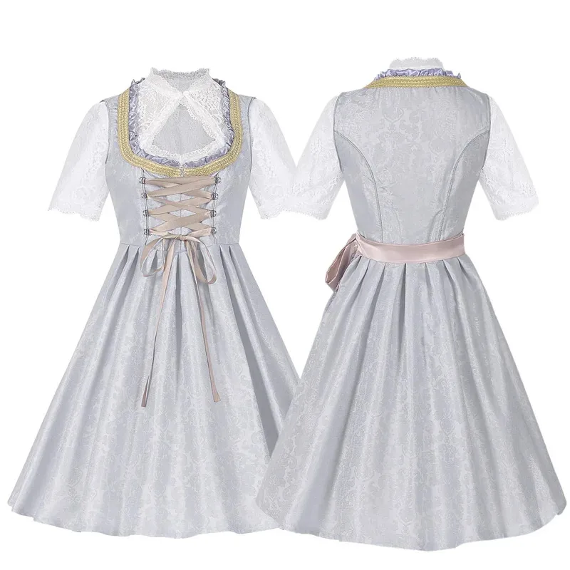Бавария Костюм Октоберфеста Дирндль Девочка Платье Немецкие Пивные Фестивали Наряд Горничной Косплей Хэллоуин Вечерние Платья Девушка 5ftu^