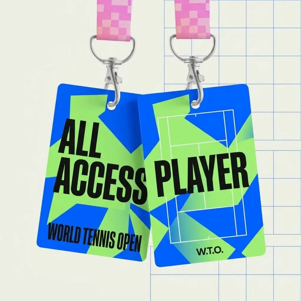 1mm Thick Custom PVC Laminated Card High Quality ID Card Event Staff ID Badge VIP Pass Card With Detachable Lanyard