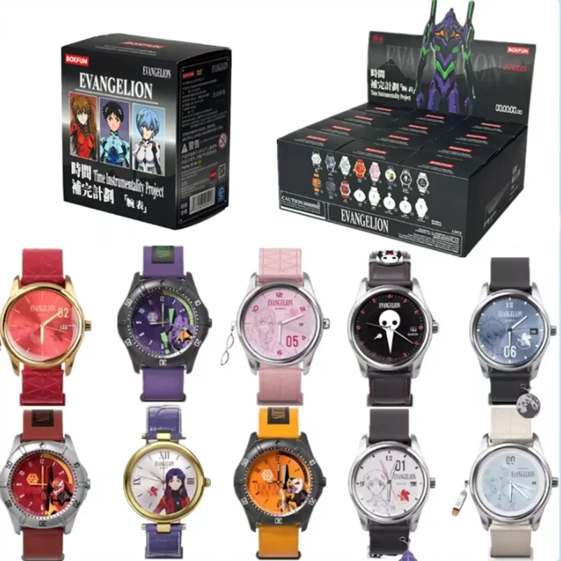 In Stock Original BANDAI NEON GENESIS EVANGELION Time Completion Plan Series Watch Blind Box Anime Character Model Toys Gifts