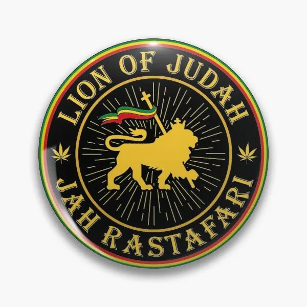 Jah Rastafari Rasta Lion Of Judah Customizable Soft Button Pin Hat Badge Funny Creative Cartoon Fashion Metal Jewelry Collar