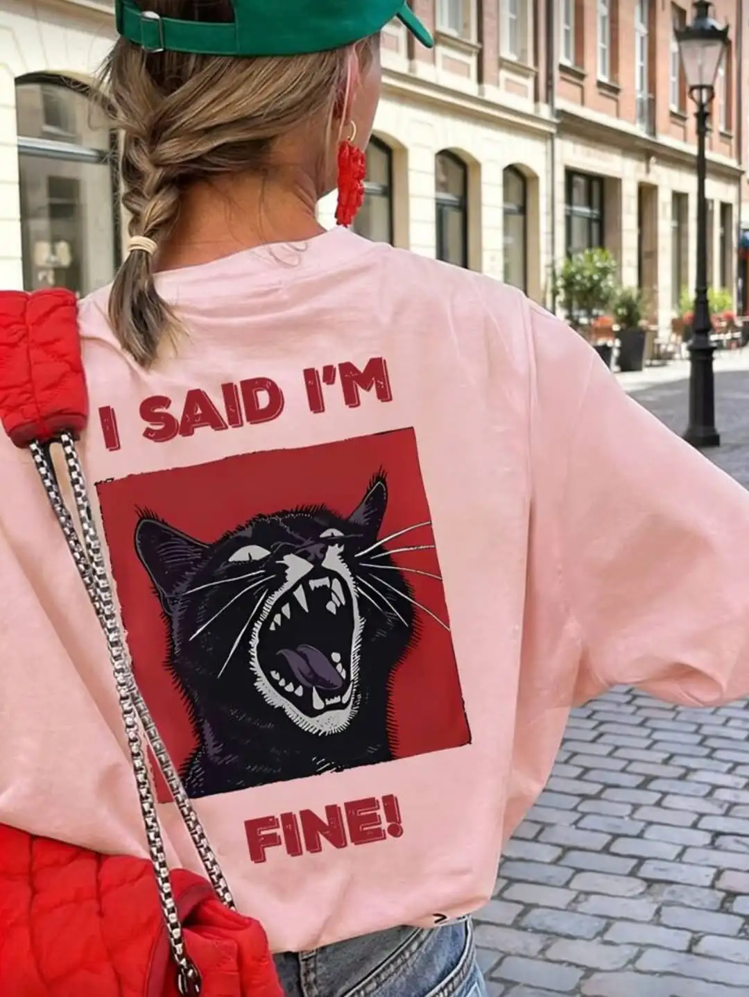 Daily Fine Cat Graphic T Shirts Summer Fashion Street Women Oversized T Shirt Couples Harajuku Pro Choice Y2k Top
