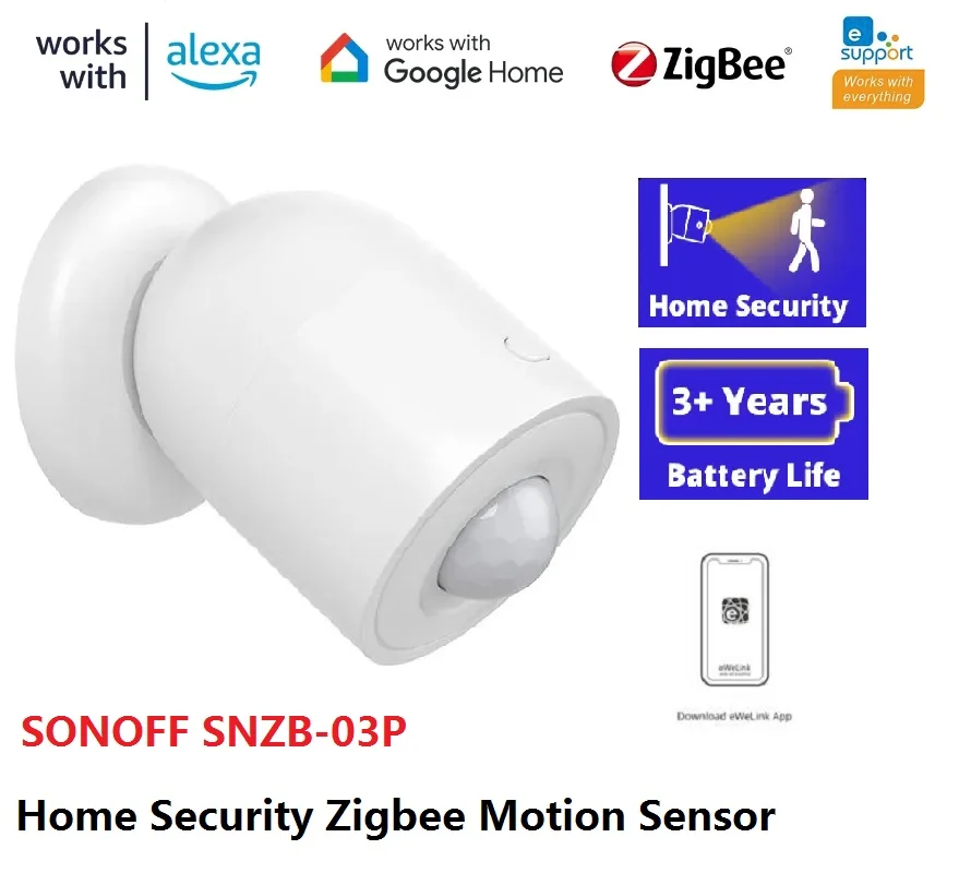 

Датчик движения SONOFF SNZB-03P Zigbee, датчик обнаружения, для домашней безопасности, связь с местными интеллектуальными сценами через приложение eWeLink Alexa Google